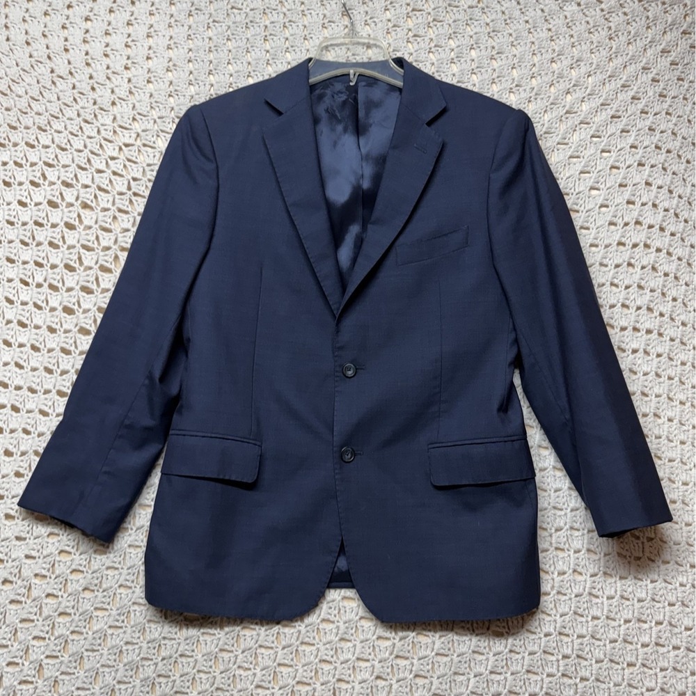 J Hilburn Ermenegildo Zegna Blazer Sport Coat Jacket Men Sz 39 (s) Blue 💯 Wool